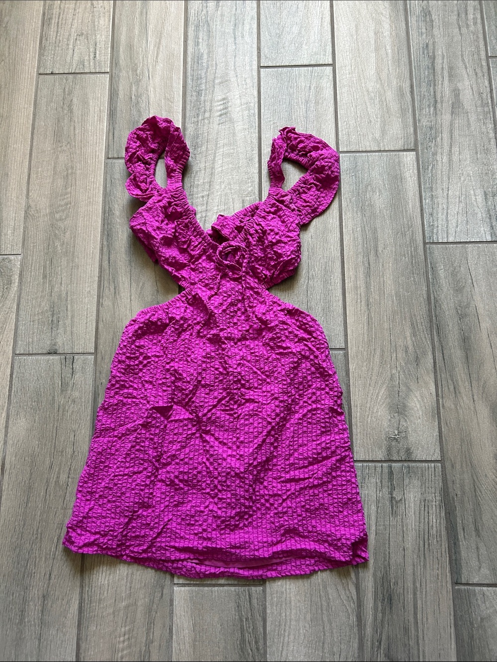 Le Lis Fuchsia Smocked Mini Dress